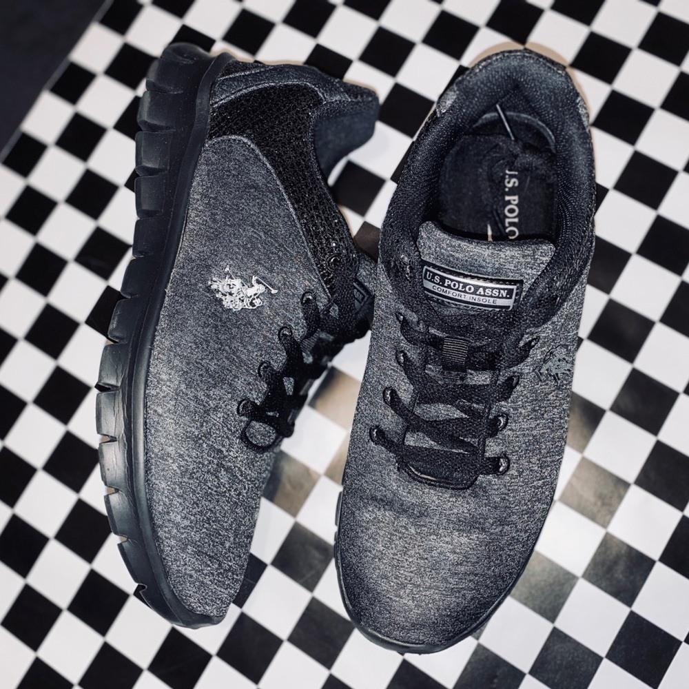 US Polo Assn. Gray & Black Sparkle Athletic Shoes